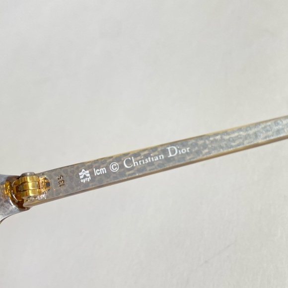 Vintage Christian Dior Eyeglasses Frames Retro 60s 70s Amber Yellow Glasses Demo - Picture 8 of 11